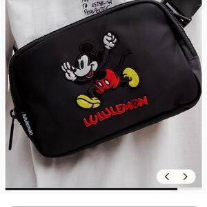 lululemon athletica Black Belt Bag with Mickey Mouse Embroidery
